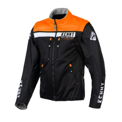 Μπουφάν Softshell Enduro Μαύρο Πορτοκαλί