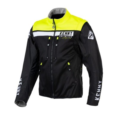 Μπουφάν Softshell Enduro Μαύρο Κίτρινο Νέον