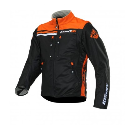 Μπουφάν Softshell Enduro Μαύρο Πορτοκαλί Νέον